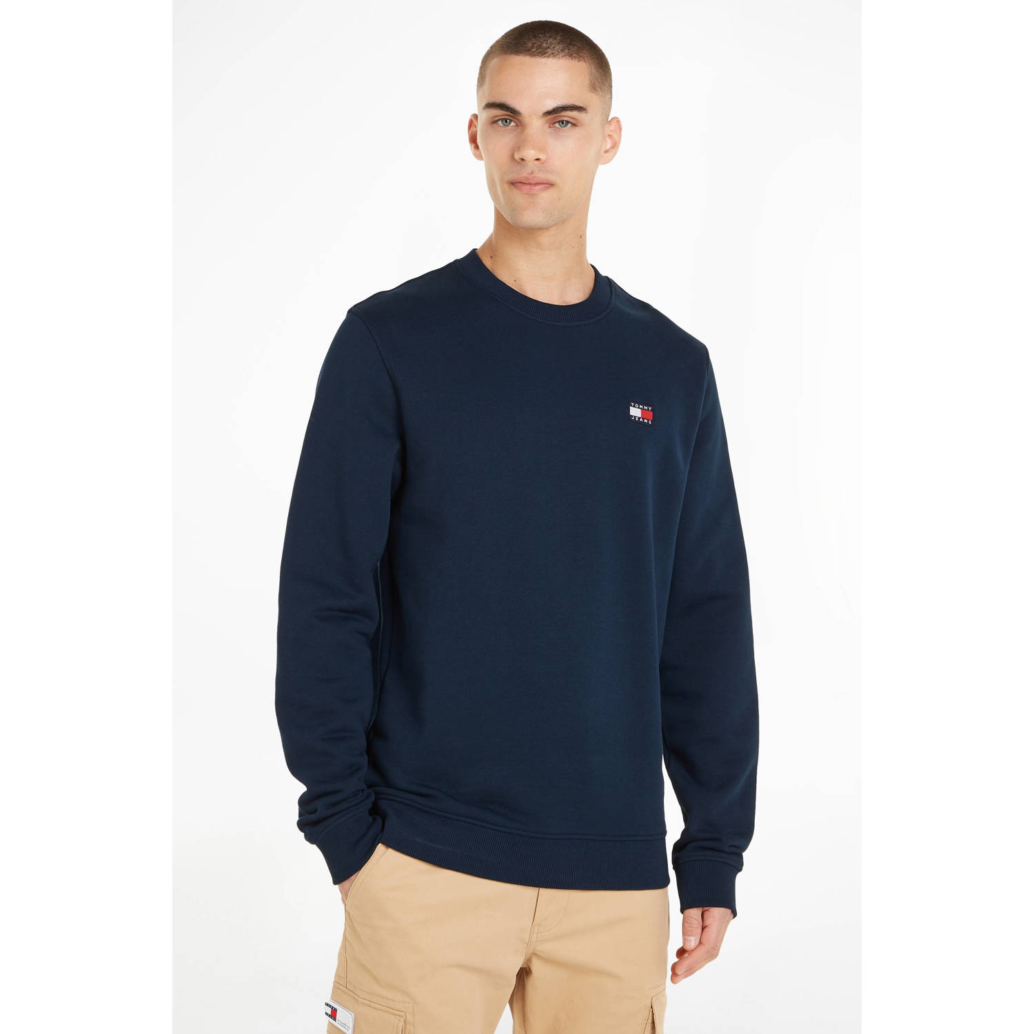 Tommy Jeans Big & Tall sweater met logo dark night navy