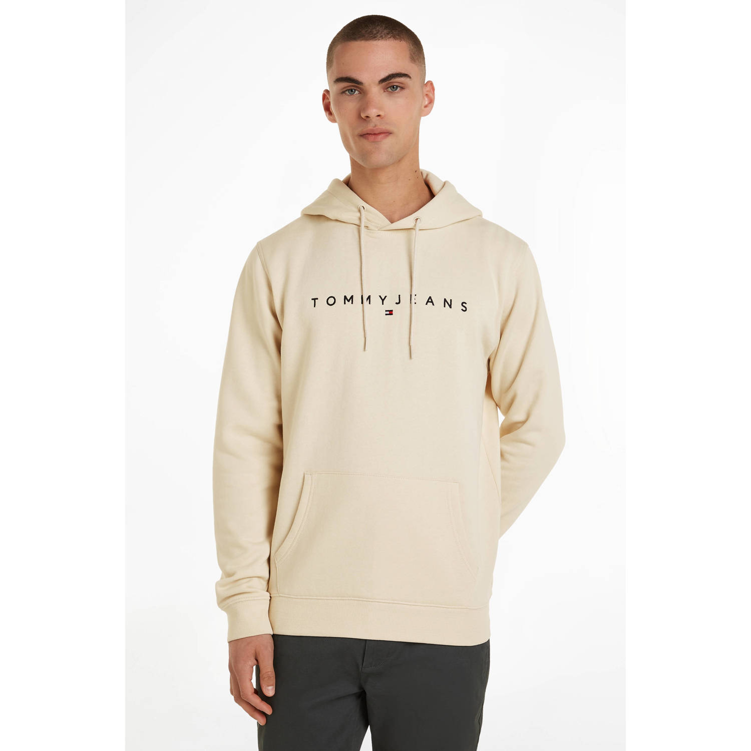 Tommy Jeans Big & Tall hoodie met logo beige