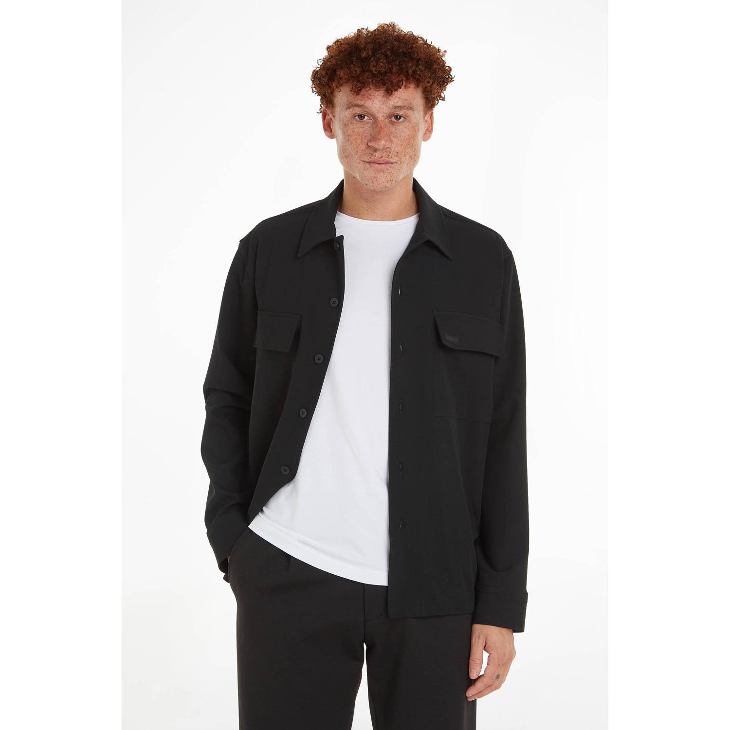 Calvin Klein regular fit overshirt met logo black