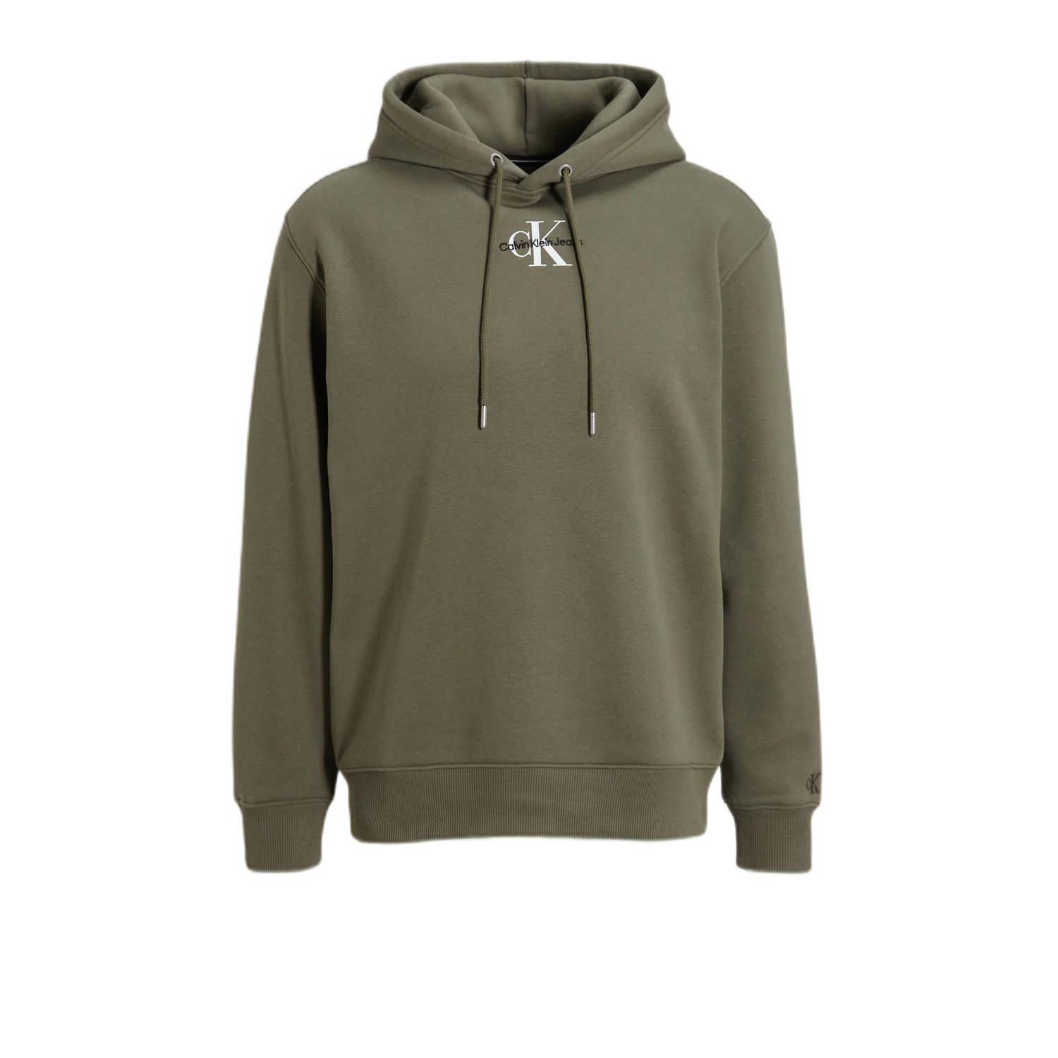 CALVIN KLEIN JEANS hoodie met logo dusty olive