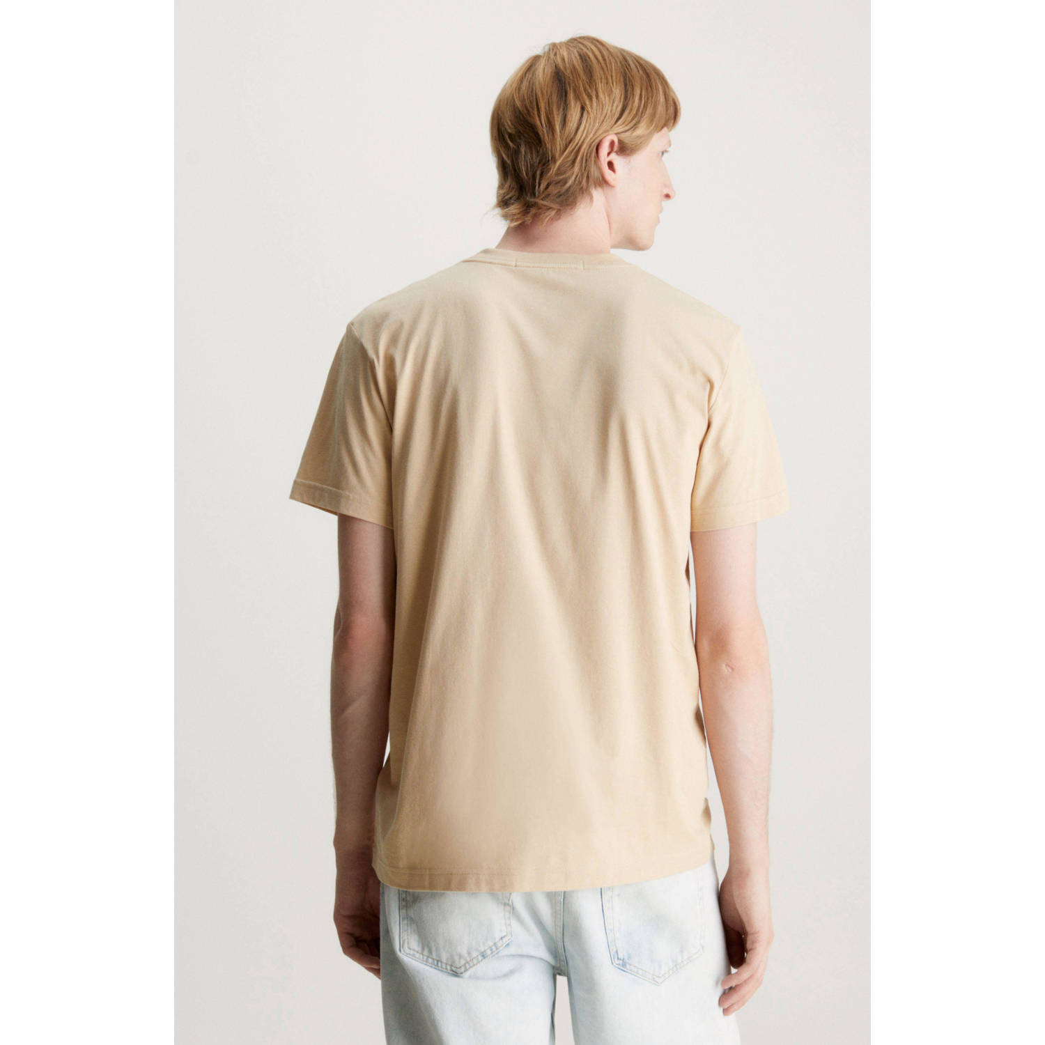 CALVIN KLEIN JEANS regular fit T-shirt met logo warm sand