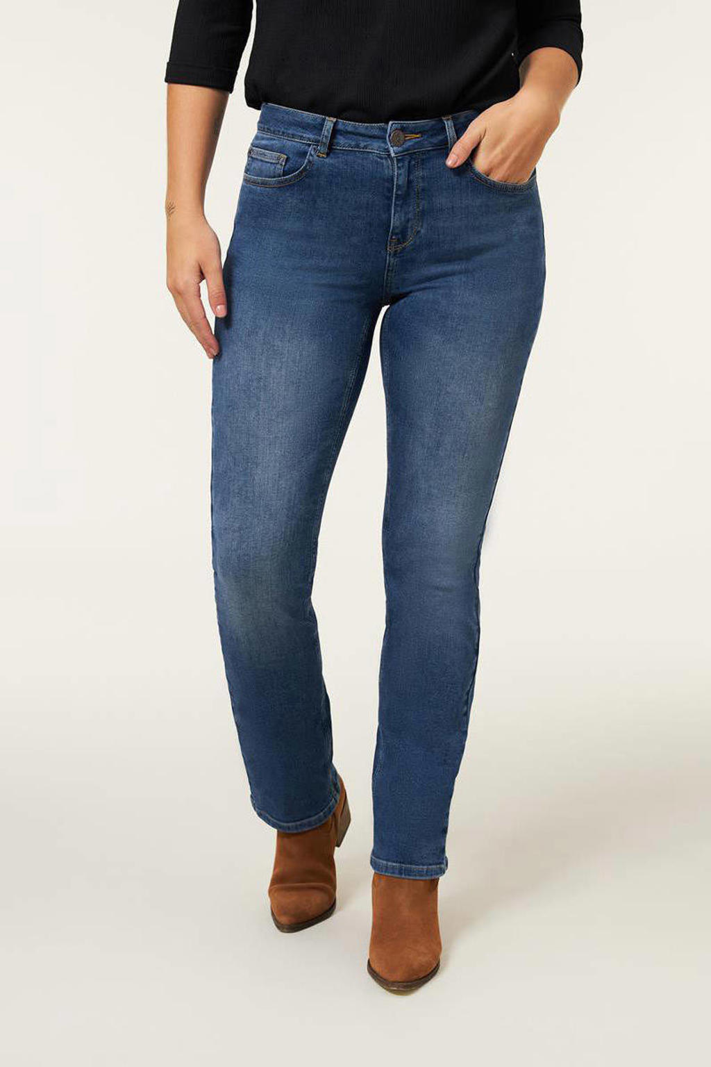 Miss Etam straight leg jeans Jackie medium blue denim