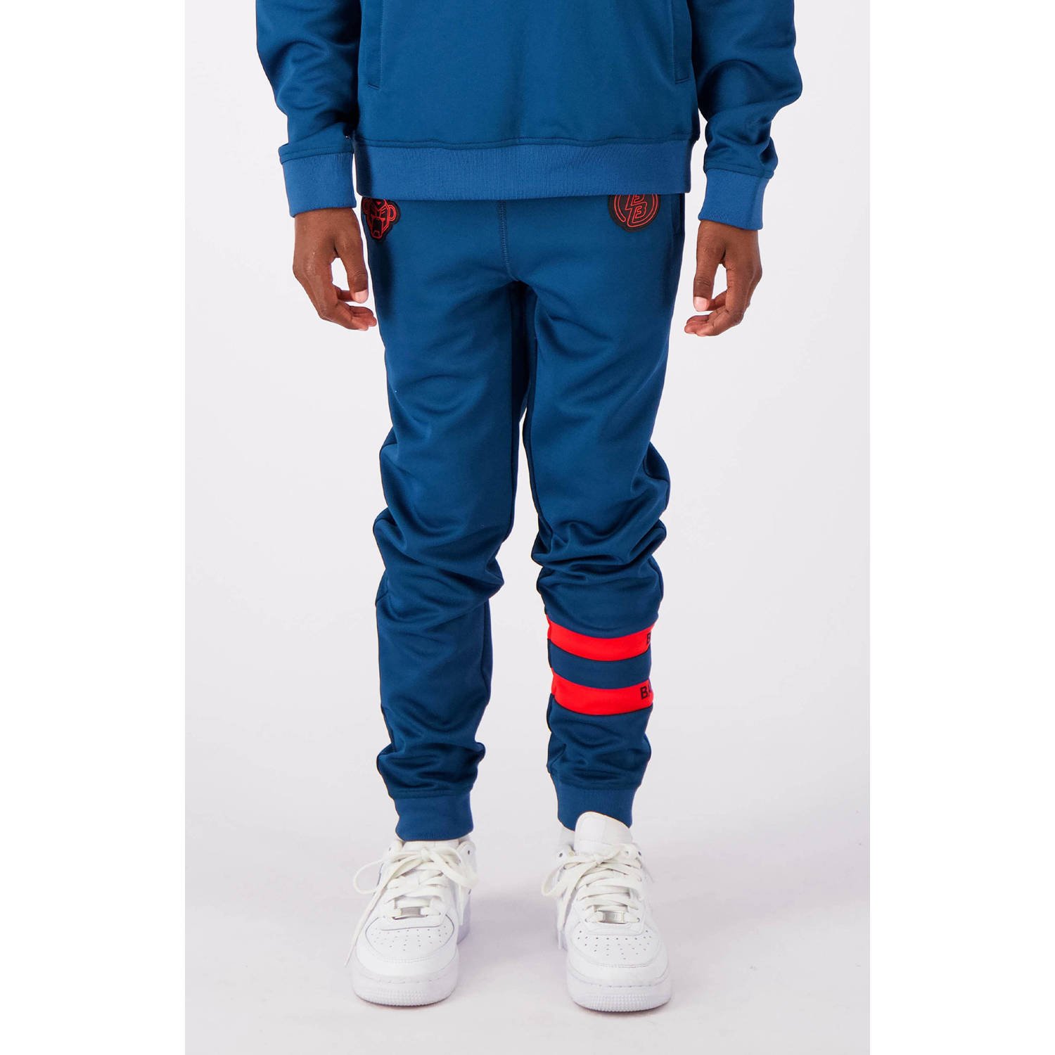 BLACK BANANAS regular fit joggingbroek met zijstreep blauw roze