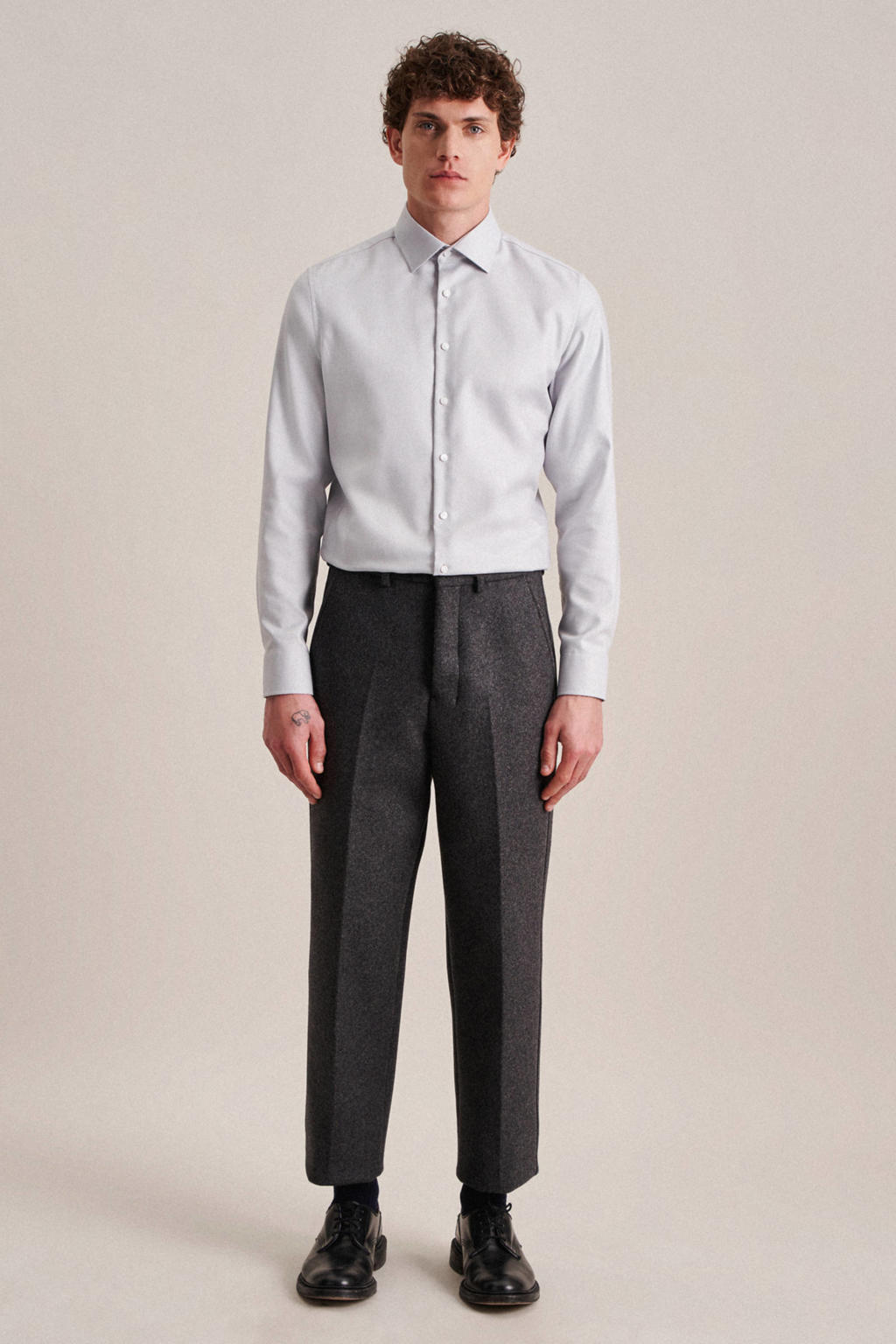Seidensticker slim fit overhemd grijs