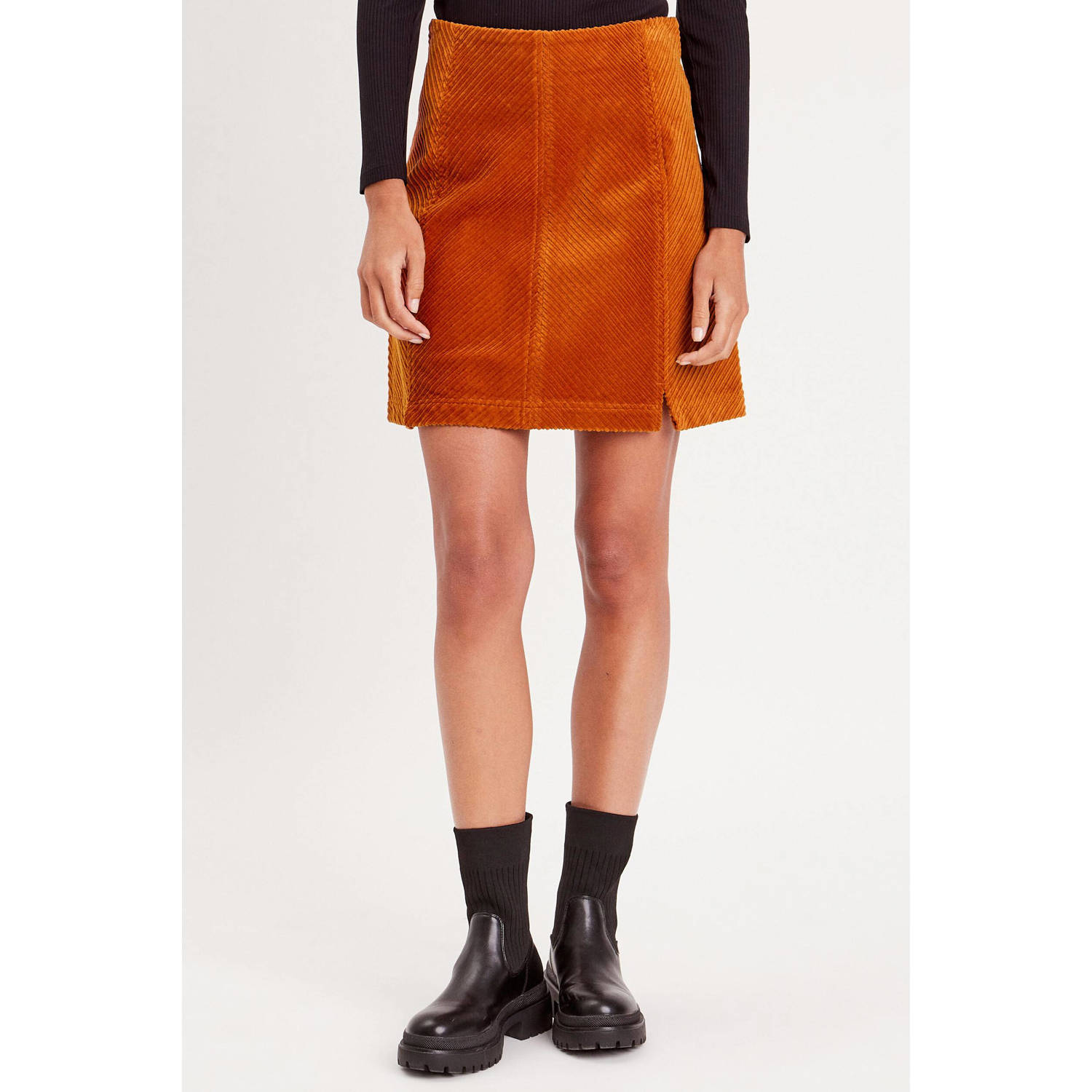 Cache corduroy mini rok cognac