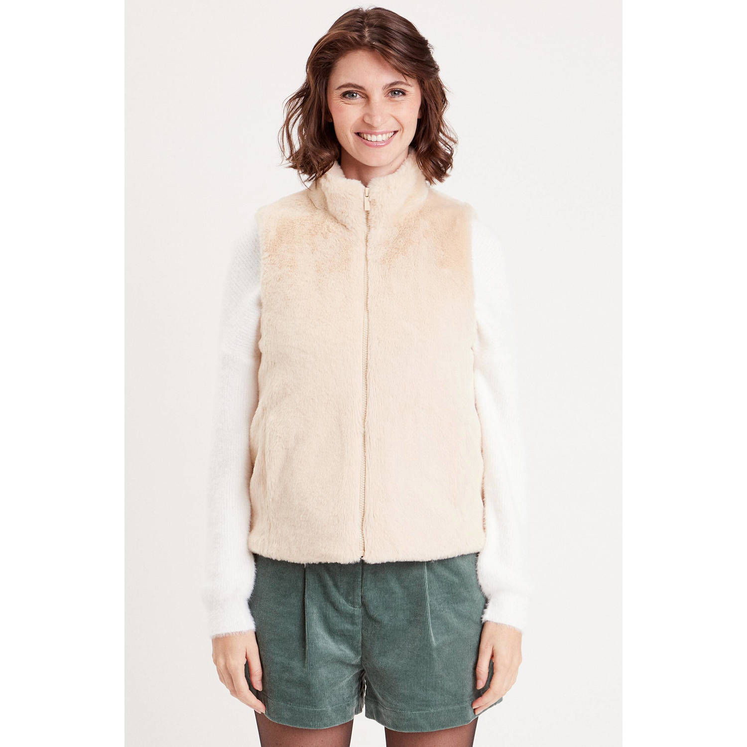 Cache teddy gilet ecru