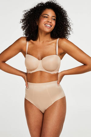 high waist corrigerende string Scuba beige