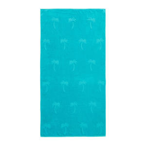 strandlaken Palm - aquablauw (velours) (200x100 cm)