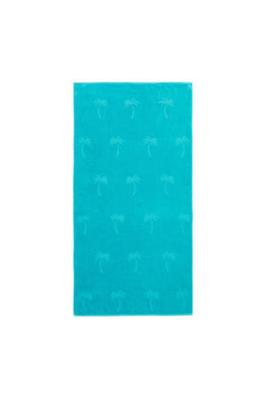 strandlaken Palm - aquablauw (velours) (200x100 cm)