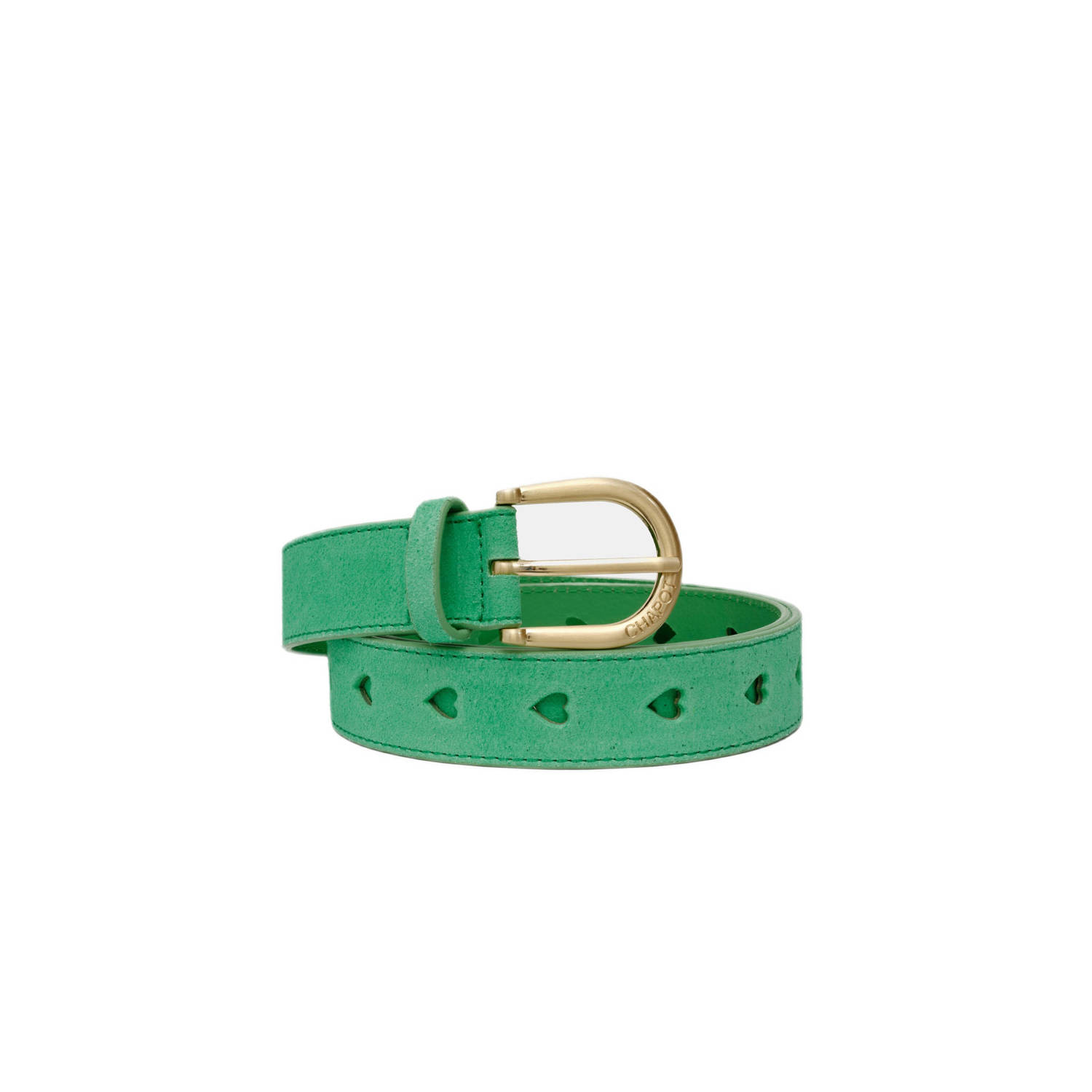 Fabienne Chapot leren riem Cut It Out Heart groen