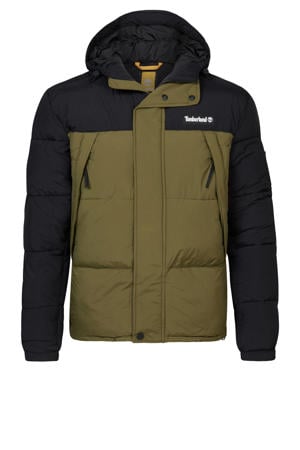 gewatteerde jas met logo en patches geel multi