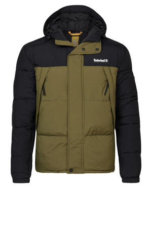gewatteerde jas met logo en patches geel multi