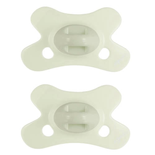 Difrax Natural Fopspeen - 0 tot 6 Maanden - Lichtgroen - 2 st. afbeelding