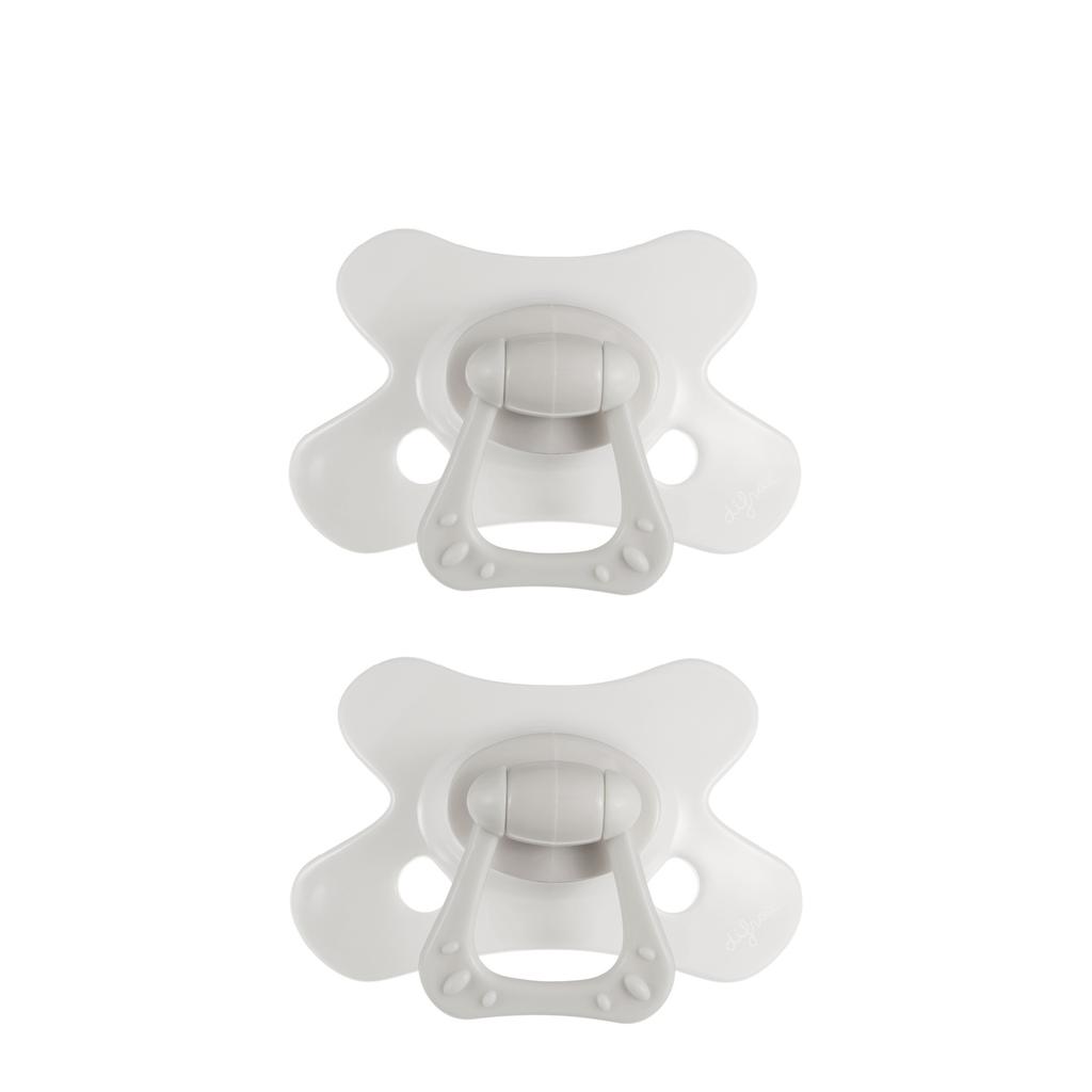 Difrax Natural Difrax Fopspeen - 6+ Maanden - Grijs - 2 st.