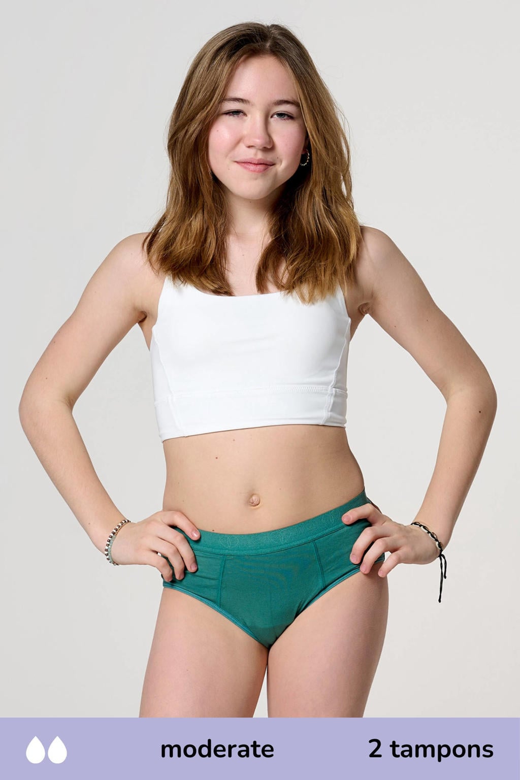 Moodies Undies hipster menstruatieslip medium groen
