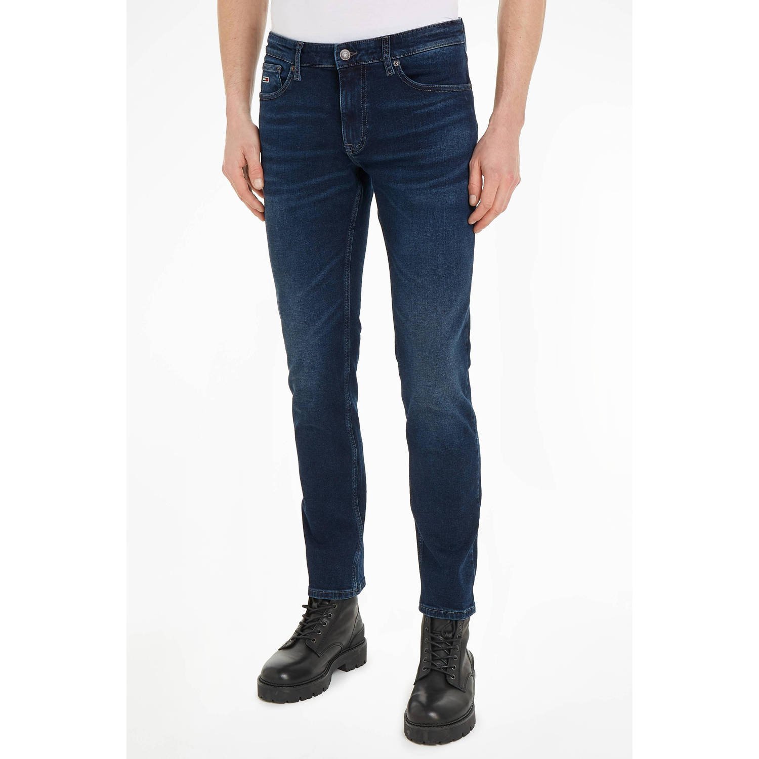 Tommy Hilfiger Blauwe Zip & Button Jeans met Zakken Blue Heren