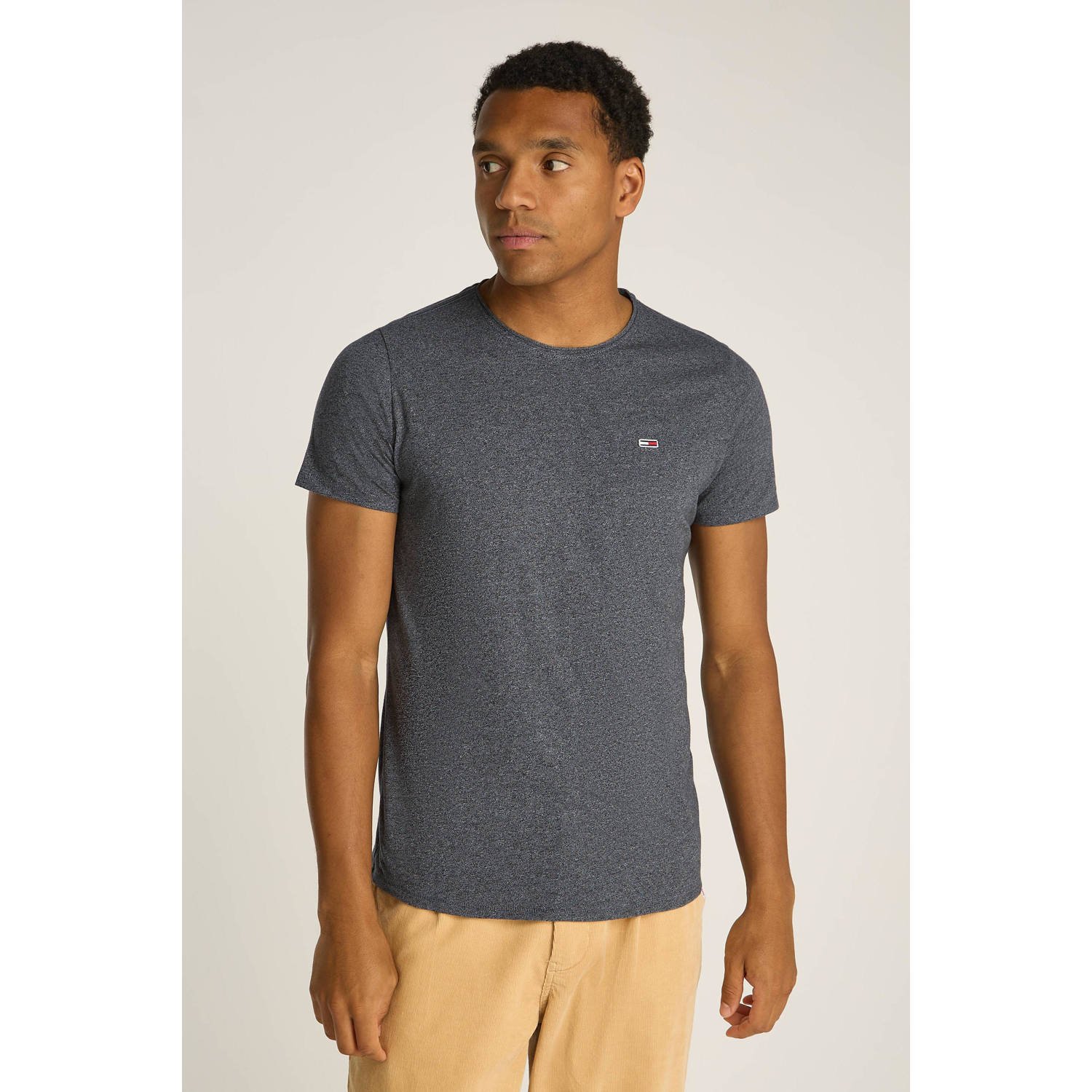 Tommy Jeans gemeleerd slim fit T-shirt JASPE new charcoal