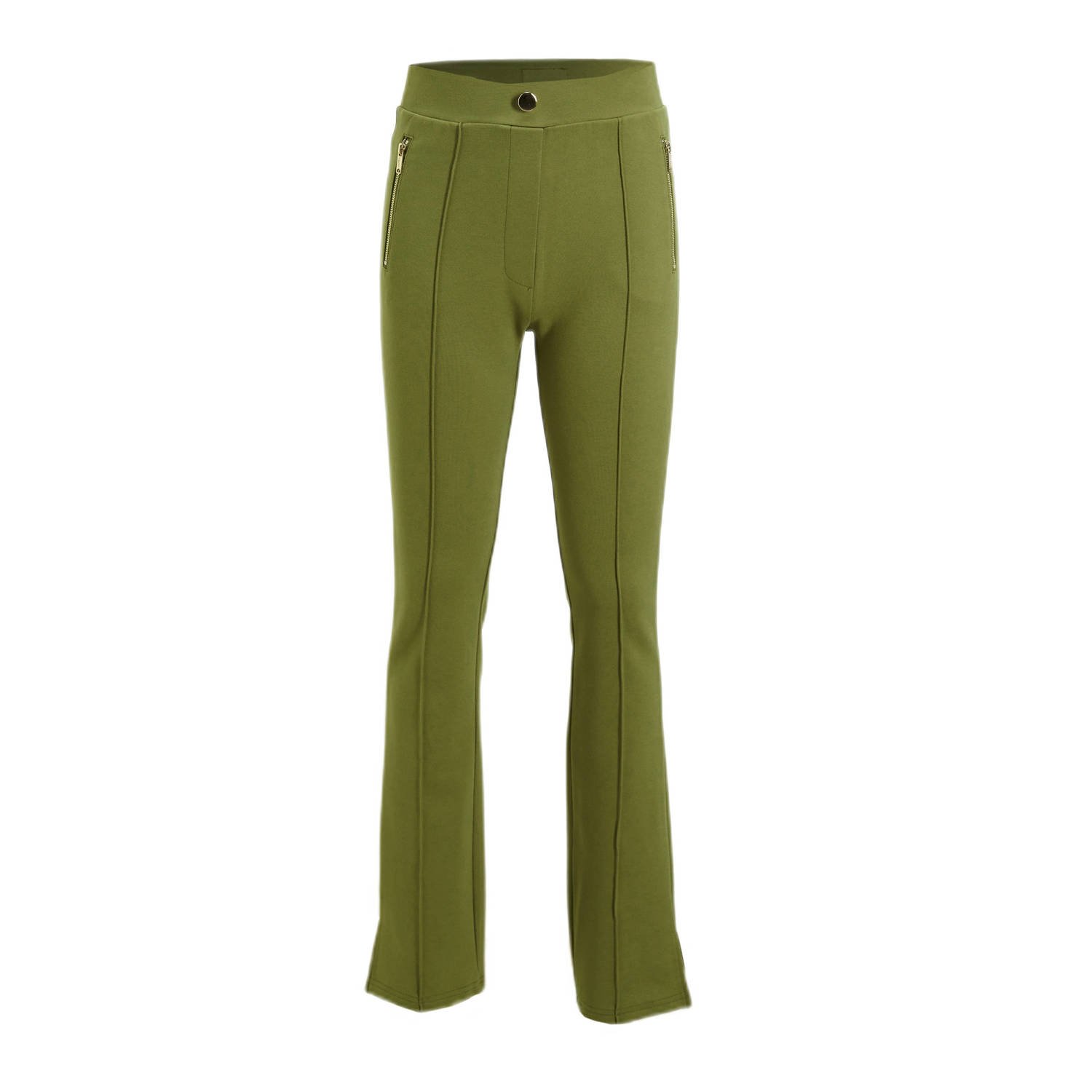 Me & My Monkey flared broek Pixi khaki Groen Meisjes Viscose Effen 110 116