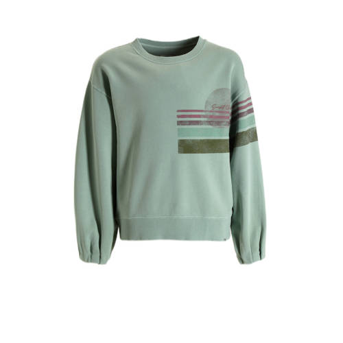 Me & My Monkey sweater Pien met printopdruk lichtgroen afbeelding