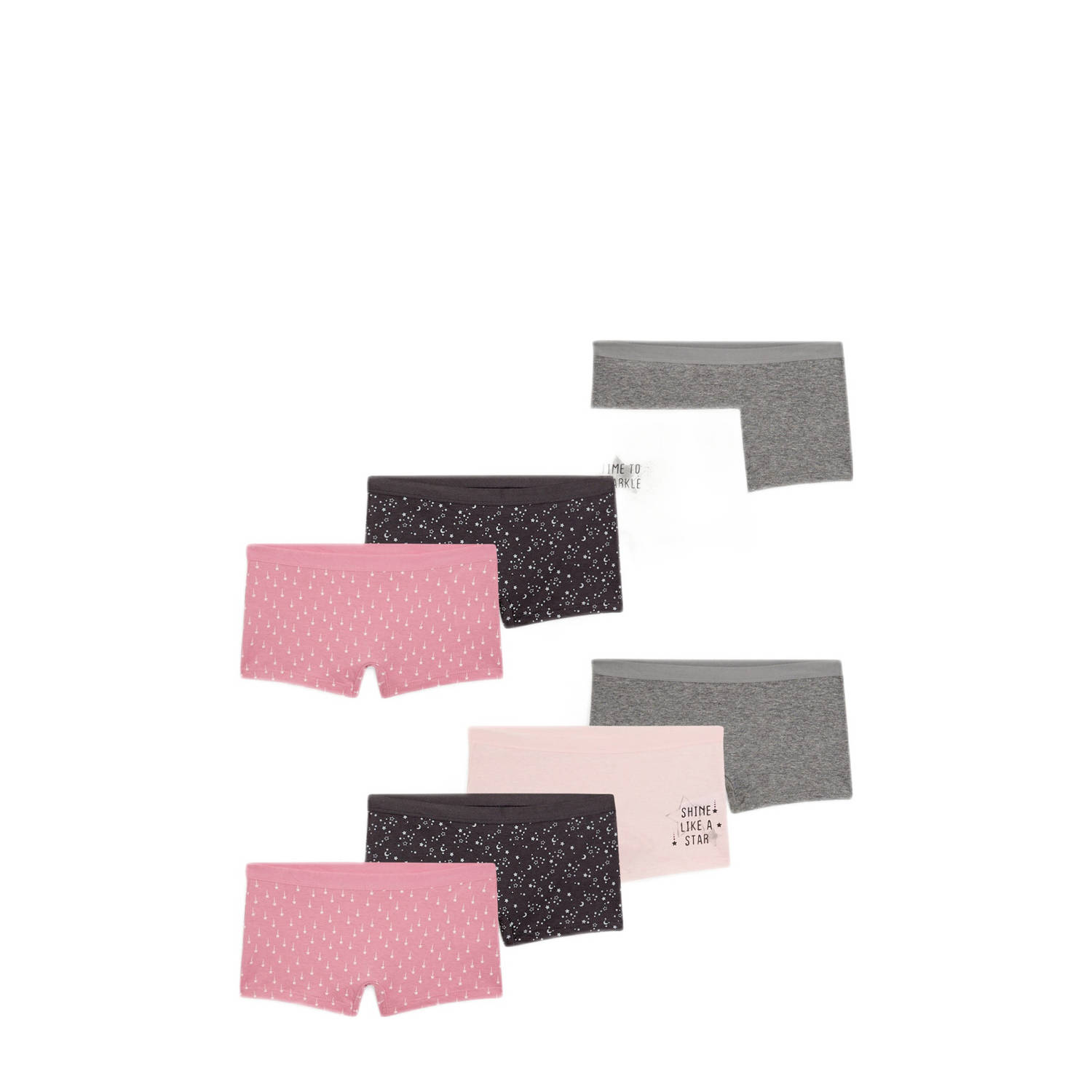 C&A shorts set van 8 roze zwart grijs