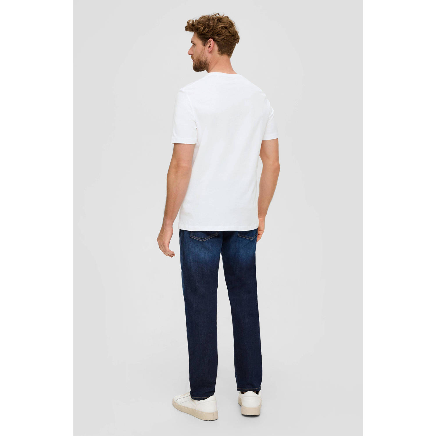 s.Oliver regular fit T-shirt met printopdruk wit