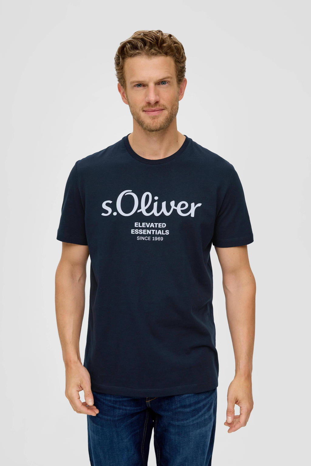 S Oliver Regular Fit T Shirt Met Printopdruk Blauw Zwart Wehkamp