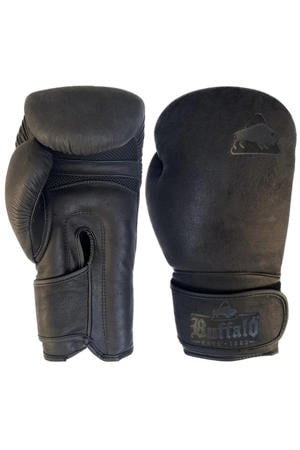 leren bokshandschoenen zwart (14oz)