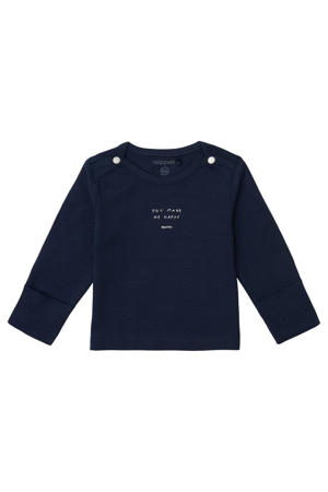 baby longsleeve Neisse met logo donkerblauw