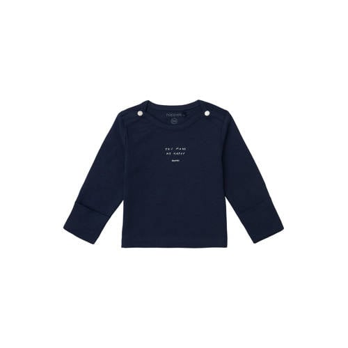 Noppies baby baby longsleeve Neisse met logo donkerblauw afbeelding