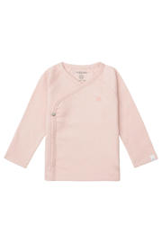 thumbnail: Roze meisjes Noppies baby vest Nanyuki van duurzaam stretchkatoen met lange mouwen, V-hals en drukknoopsluiting