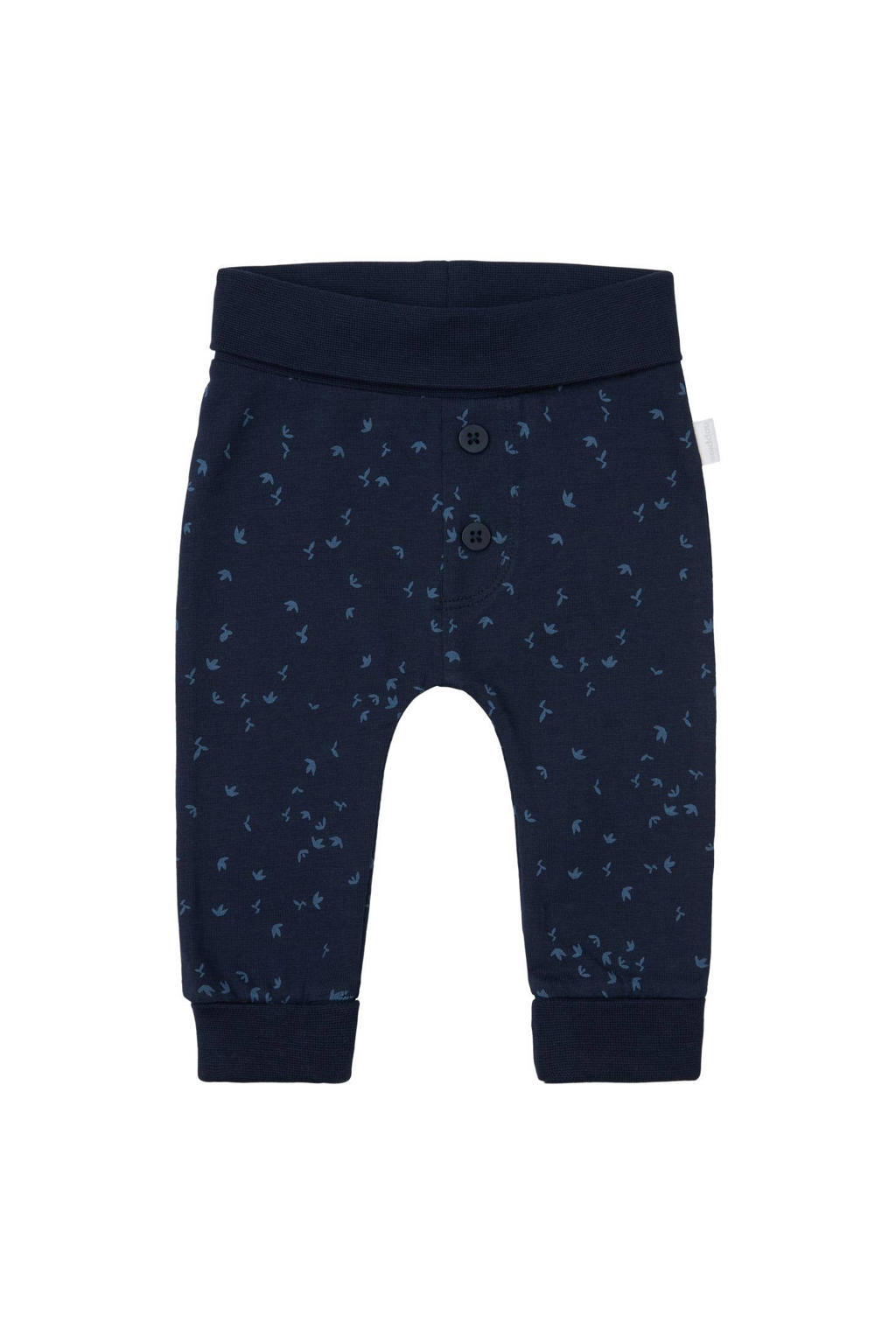 Blauwe jongens Noppies baby regular fit broek Nicea van katoen
