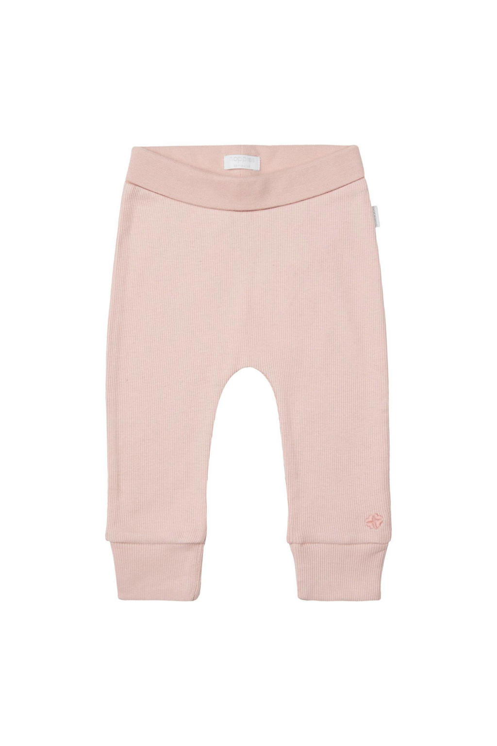Roze Noppies baby regular fit broek Naura van katoen met effen