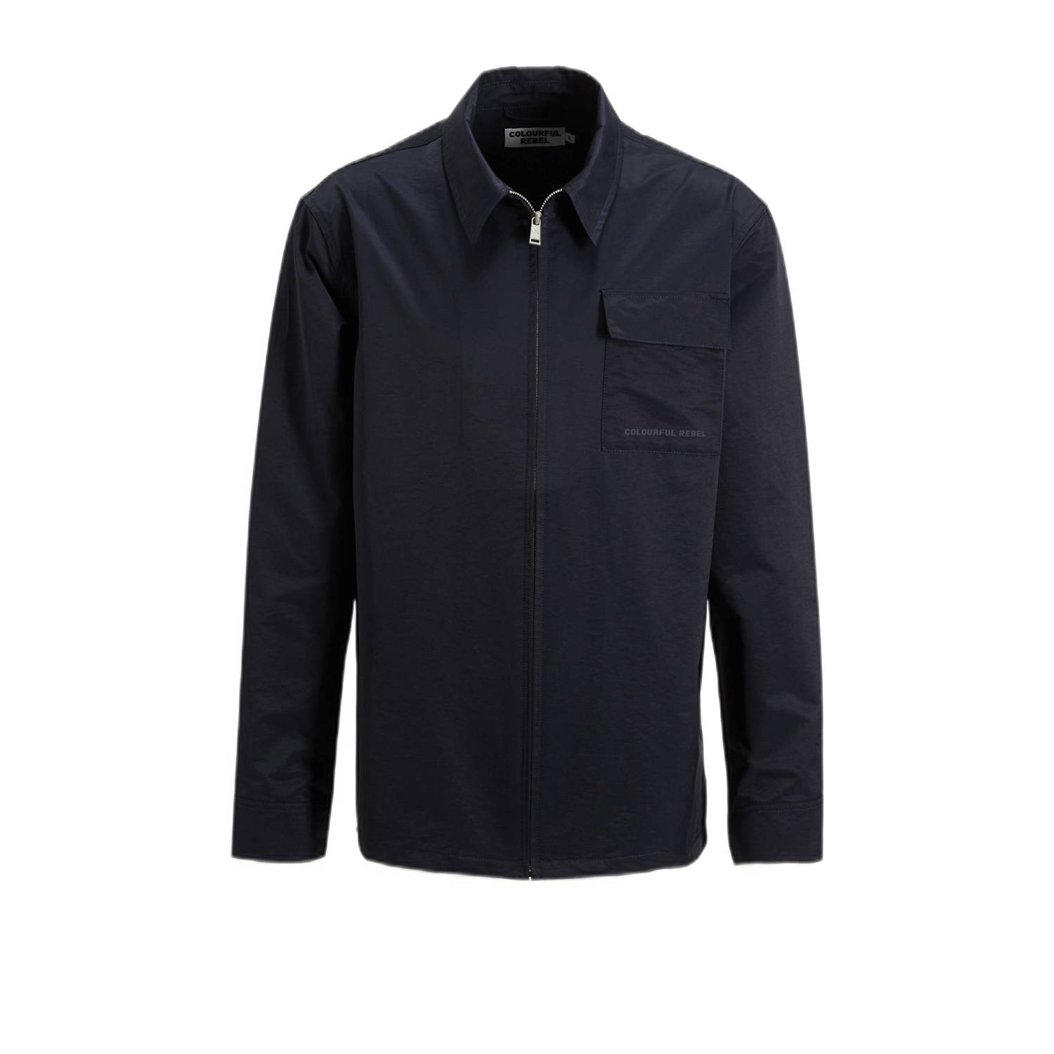 Colourful Rebel loose fit overshirt Luke met logo deepest blue