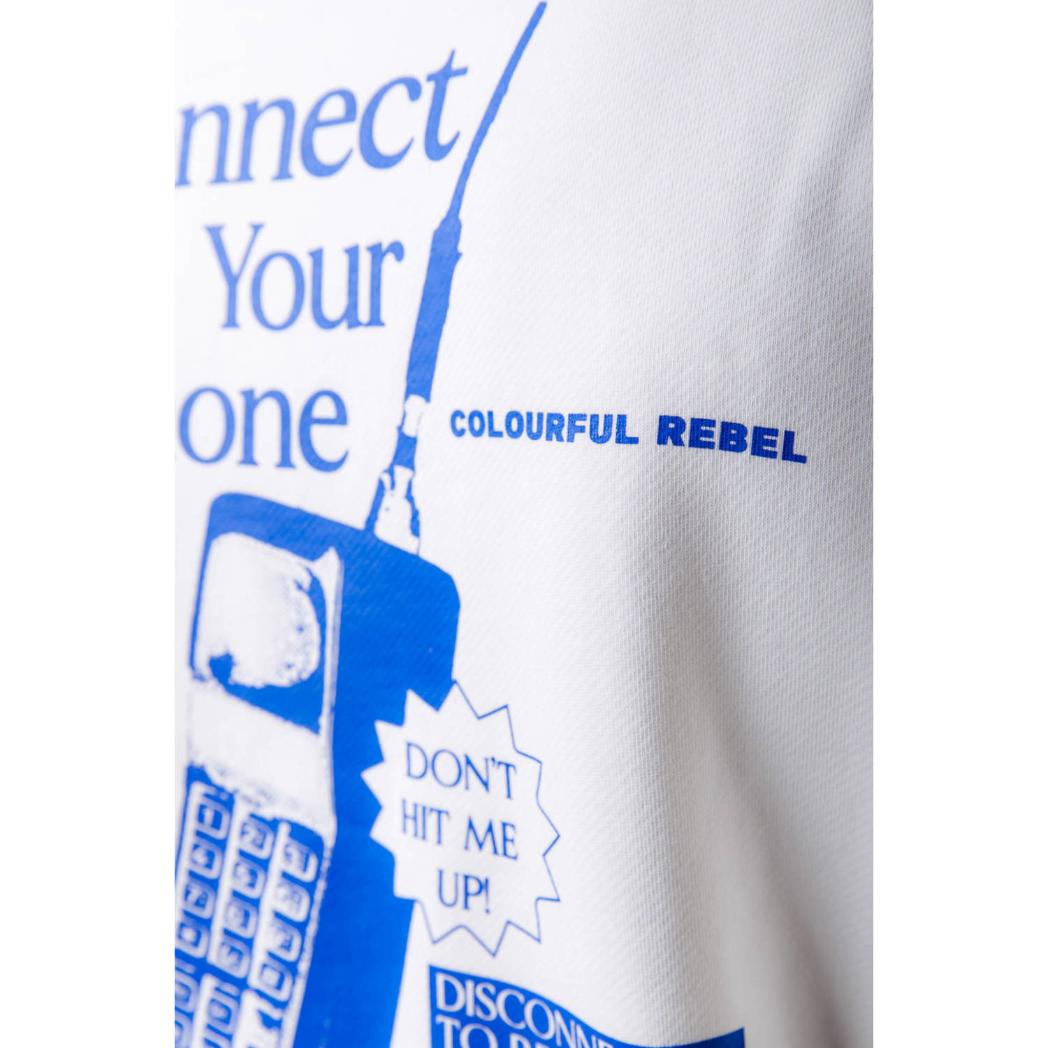 Colourful Rebel sweater Disconnect met backprint off white