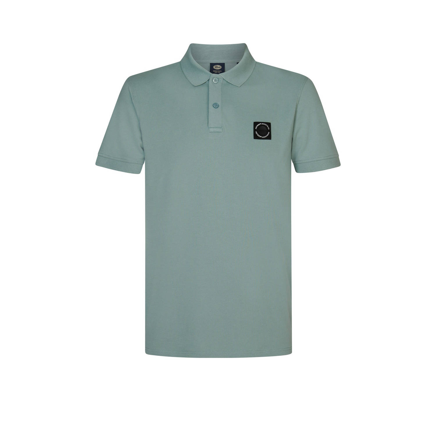 Petrol Industries polo Zest met logo aqua grey