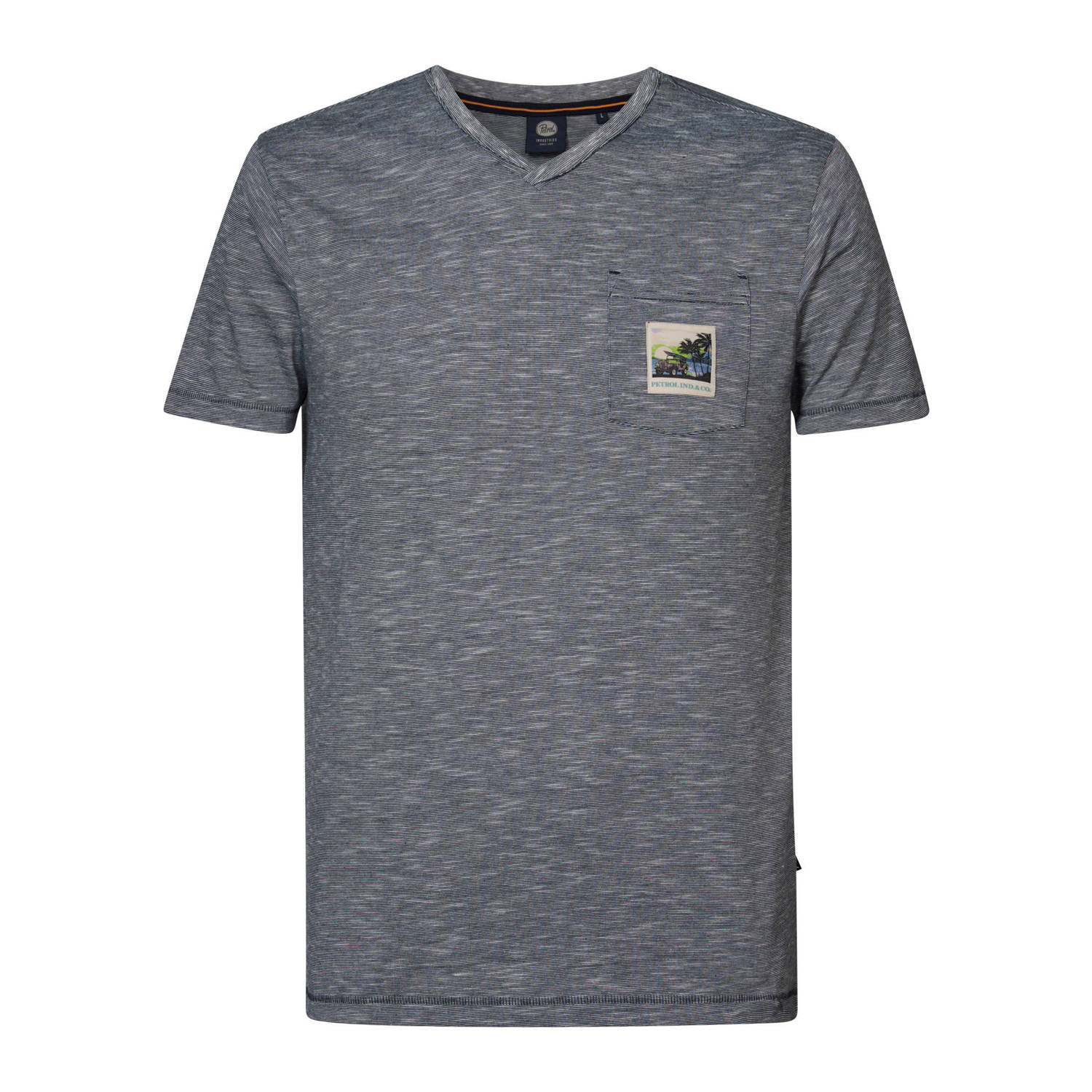 Petrol Industries gemêleerd T-shirt petrol blue