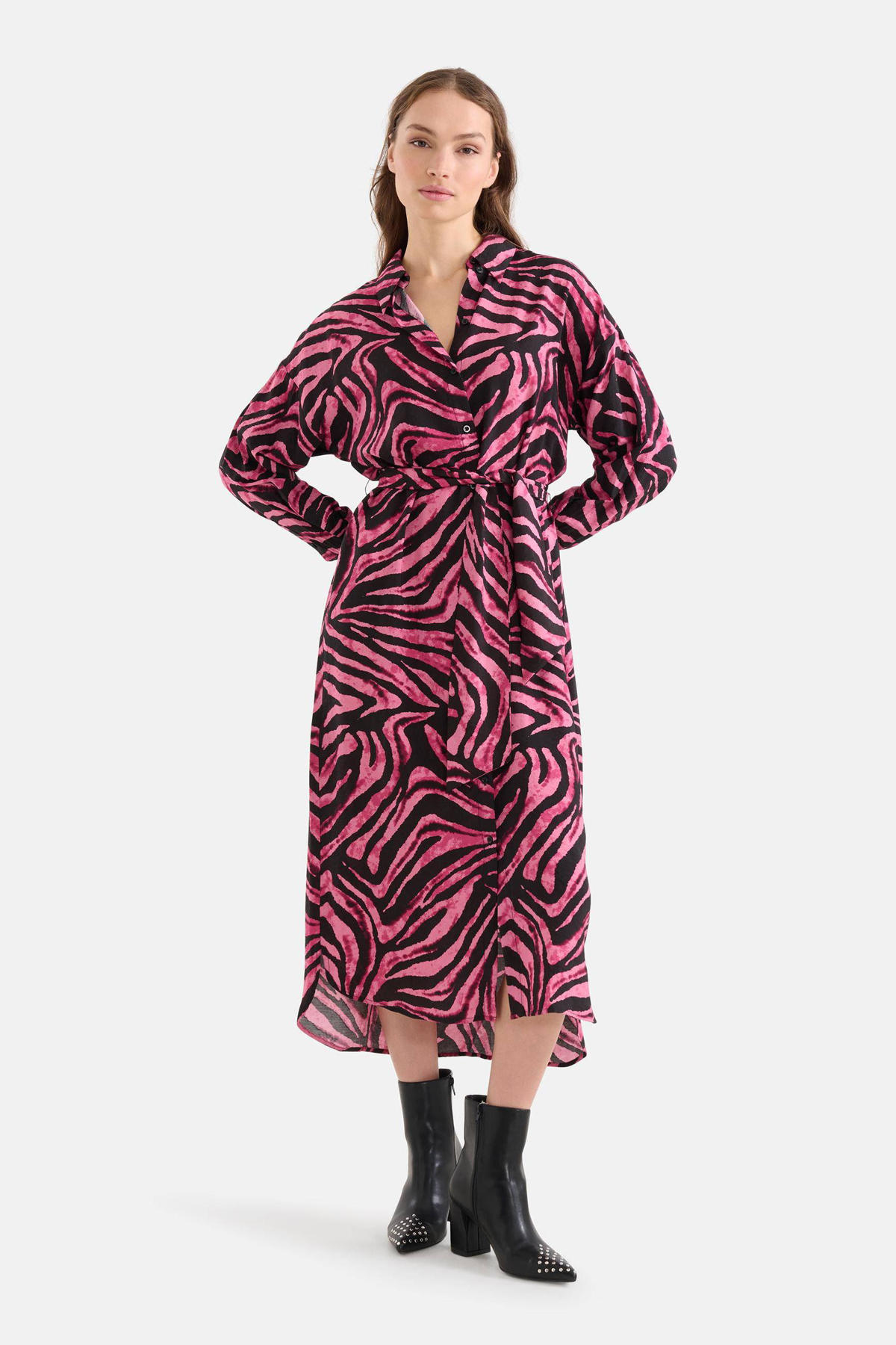 Zebra Blousejurk Maxi LASCANA Maxi-jurk In Groen/taupe Bedrukt Heine