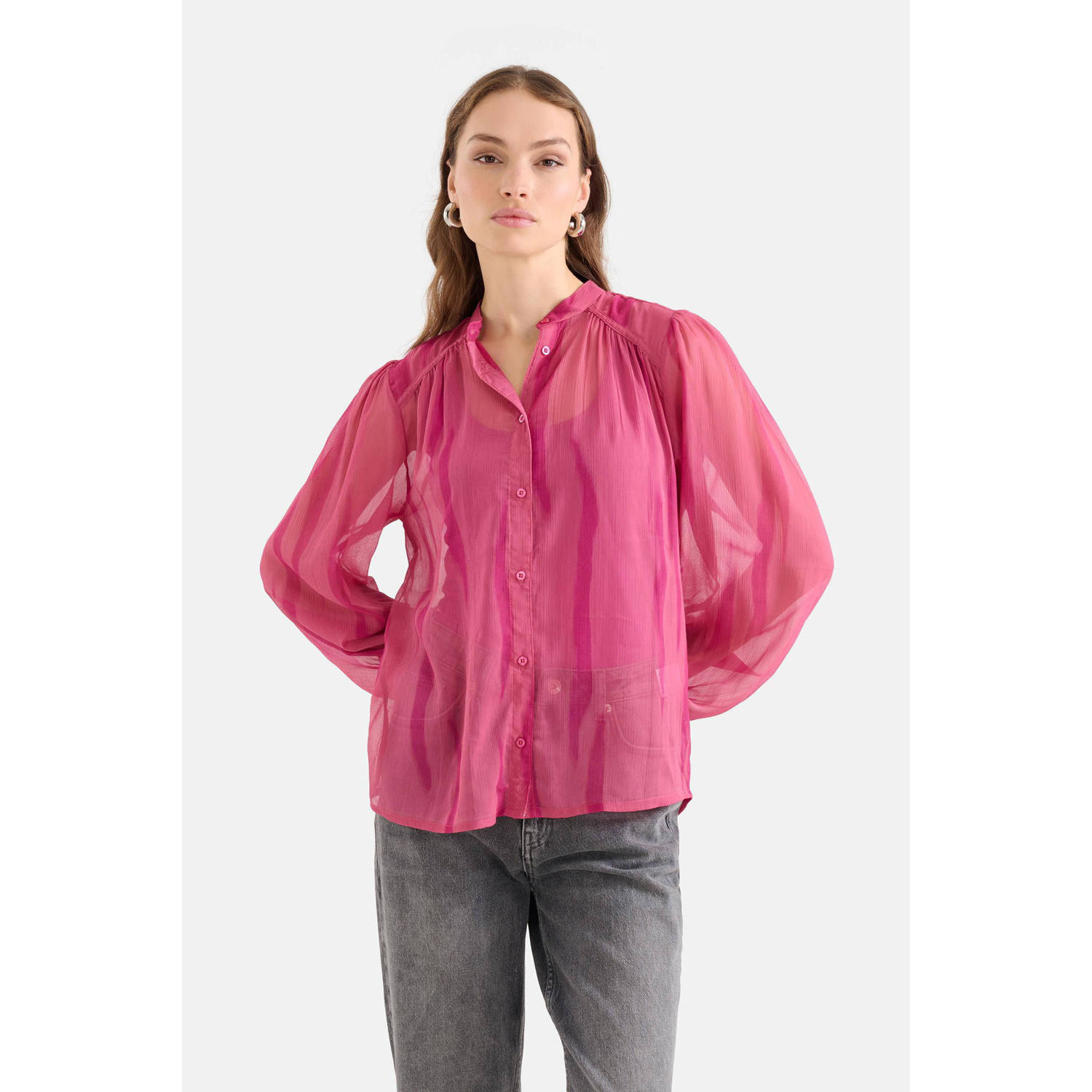 Shoeby blouse met plooien roze