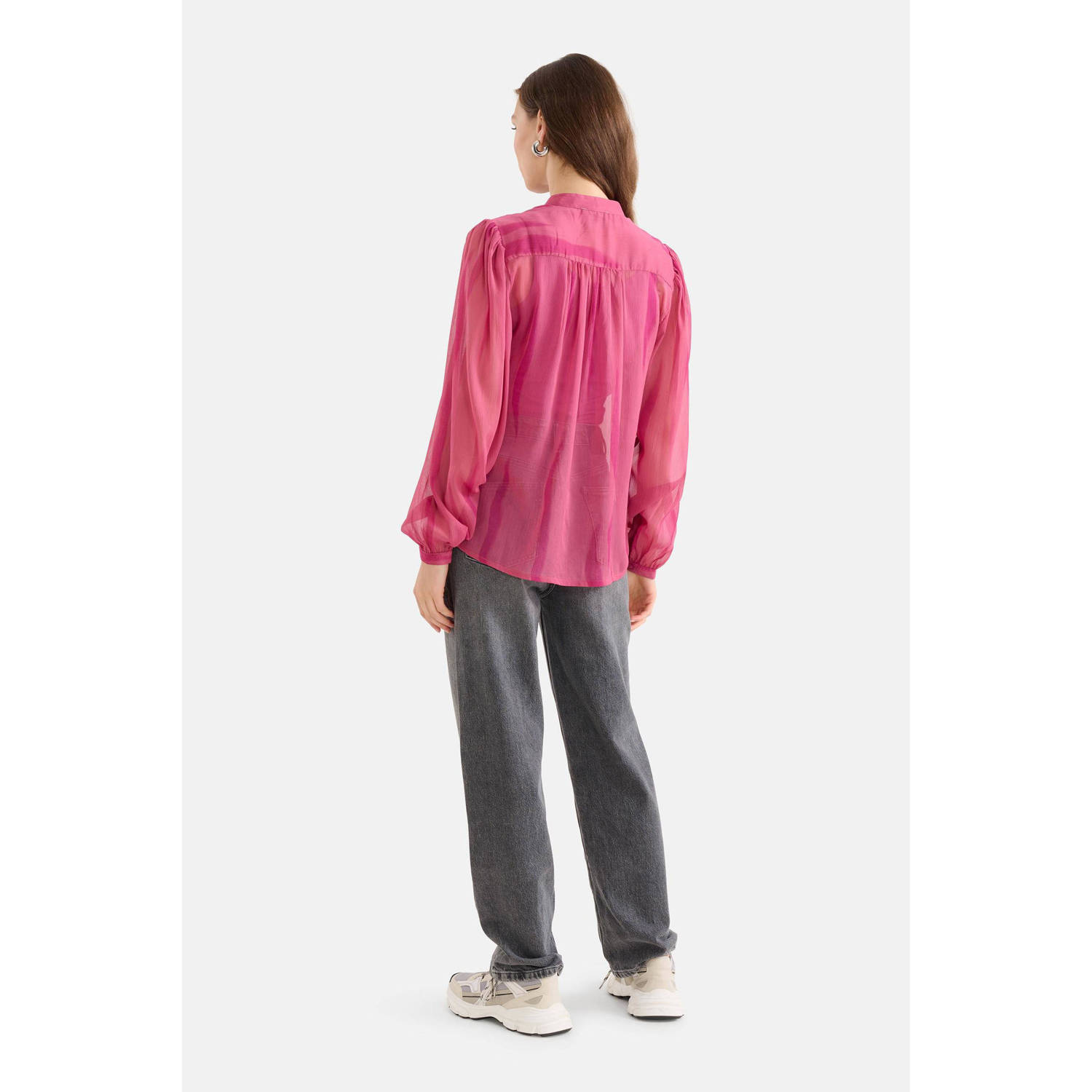 Shoeby blouse met plooien roze
