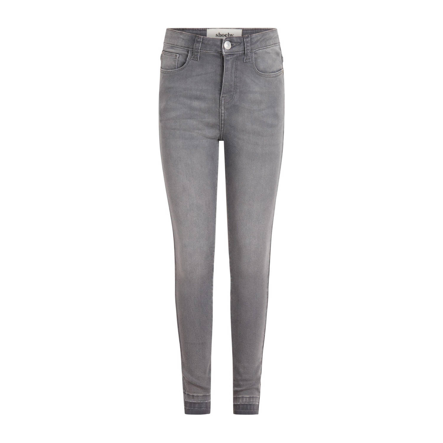 Shoeby high waist skinny jeans grey denim Grijs Meisjes Stretchdenim Effen 134