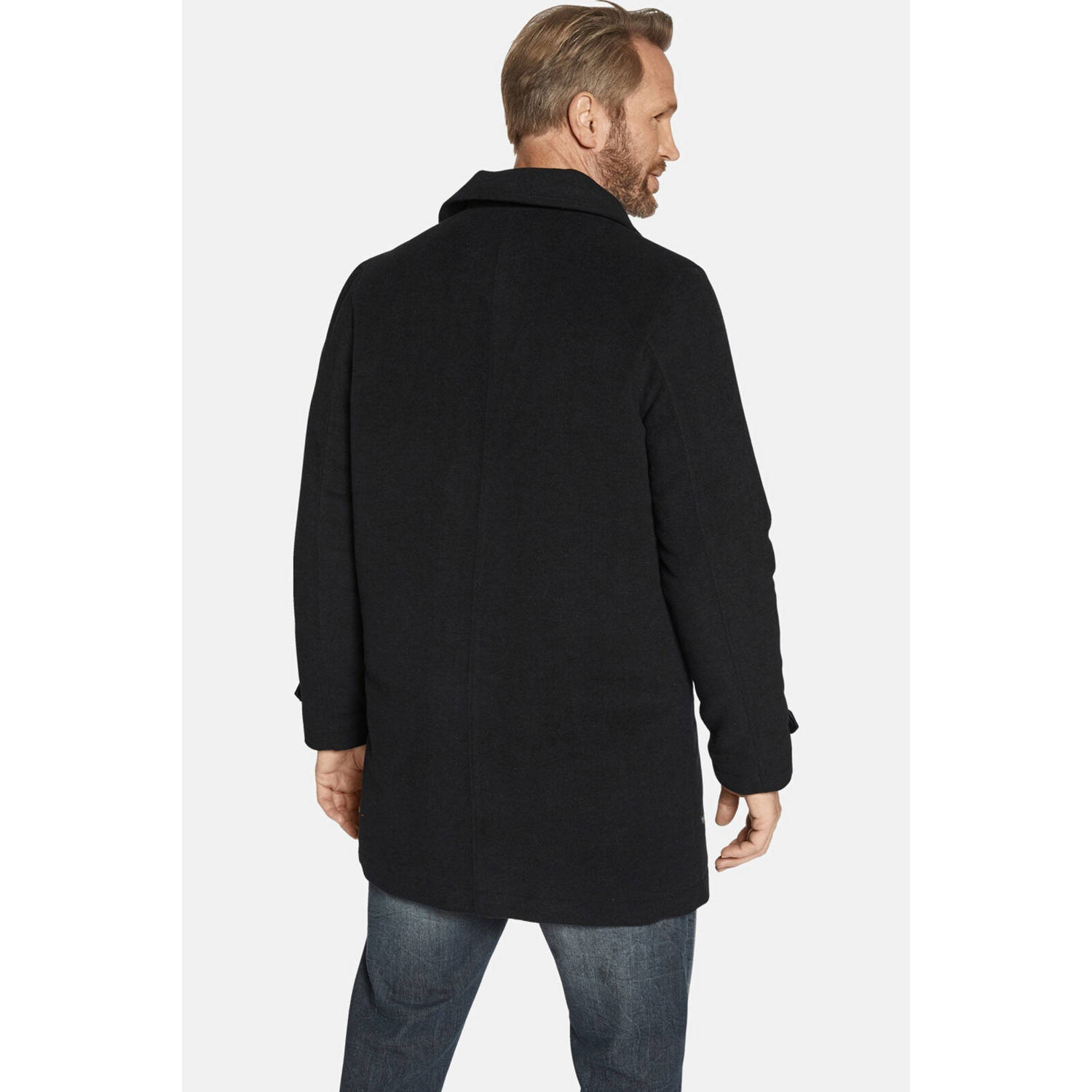 Jan Vanderstorm jas NORMEN Plus Size donkerblauw