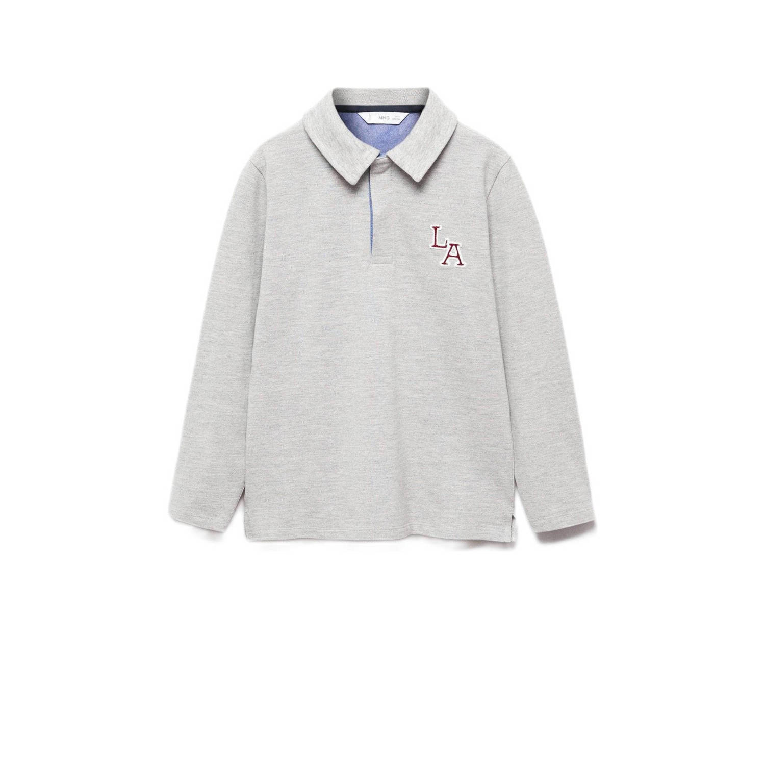 Mango Kids gemêleerde polo lichtgrijs melange
