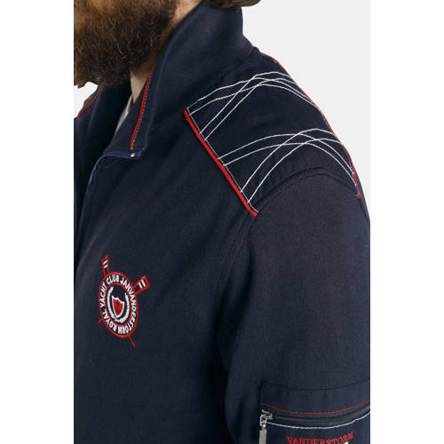 Jan Vanderstorm sweatvest ATLI Plus Size met printopdruk donkerblauw afbeelding