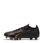 thumbnail: Zwart en koperkleurige heren Puma Ultra Match FG AG senior voetbalschoenen van pu/voering: mesh/voetbed: eva