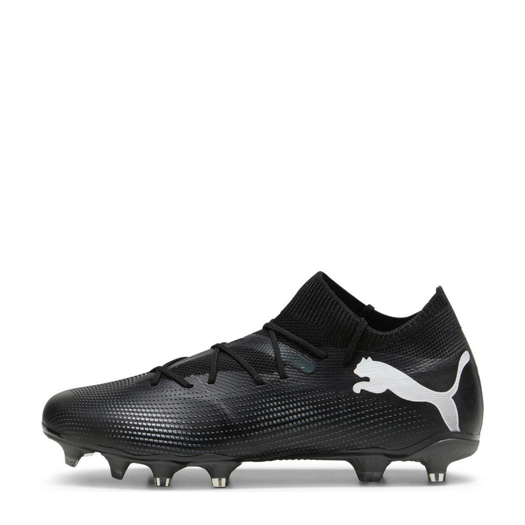 Zwart en witte heren Puma Future 7 Match FG AG senior voetbalschoenen van textiel met coating/voering: textiel/voetbed: eva met veters
