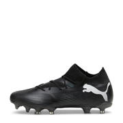 thumbnail: Zwart en witte heren Puma Future 7 Match FG AG senior voetbalschoenen van textiel met coating/voering: textiel/voetbed: eva met veters