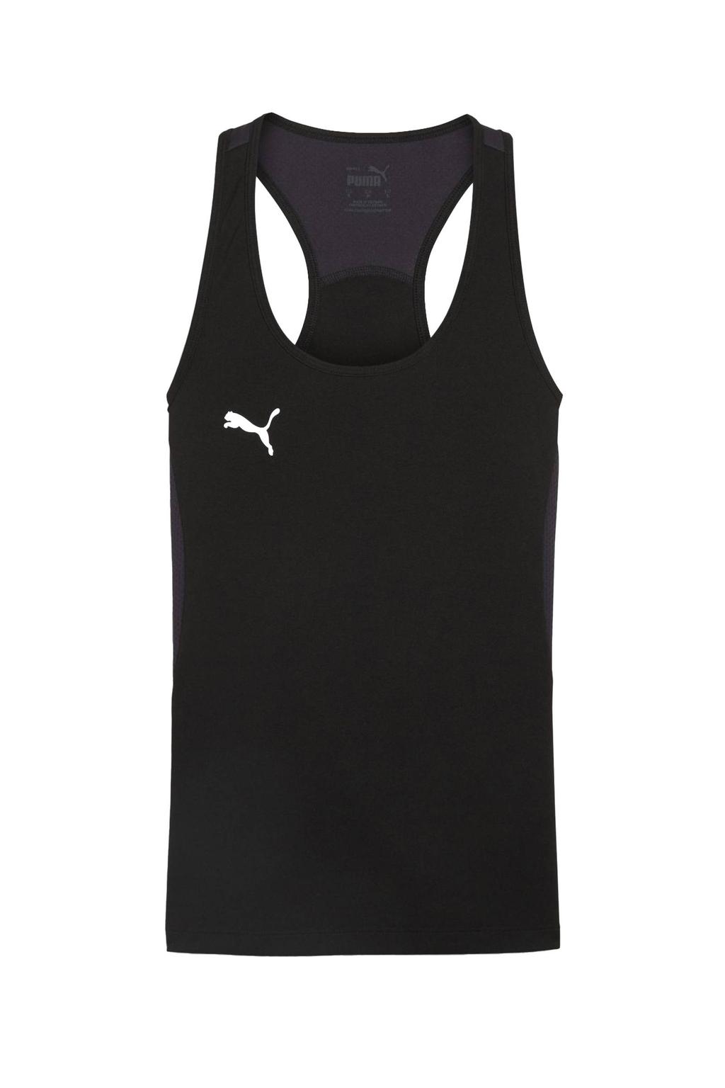 Zwarte dames Puma sporttop teamGOAL van polyester met effen en ronde hals
