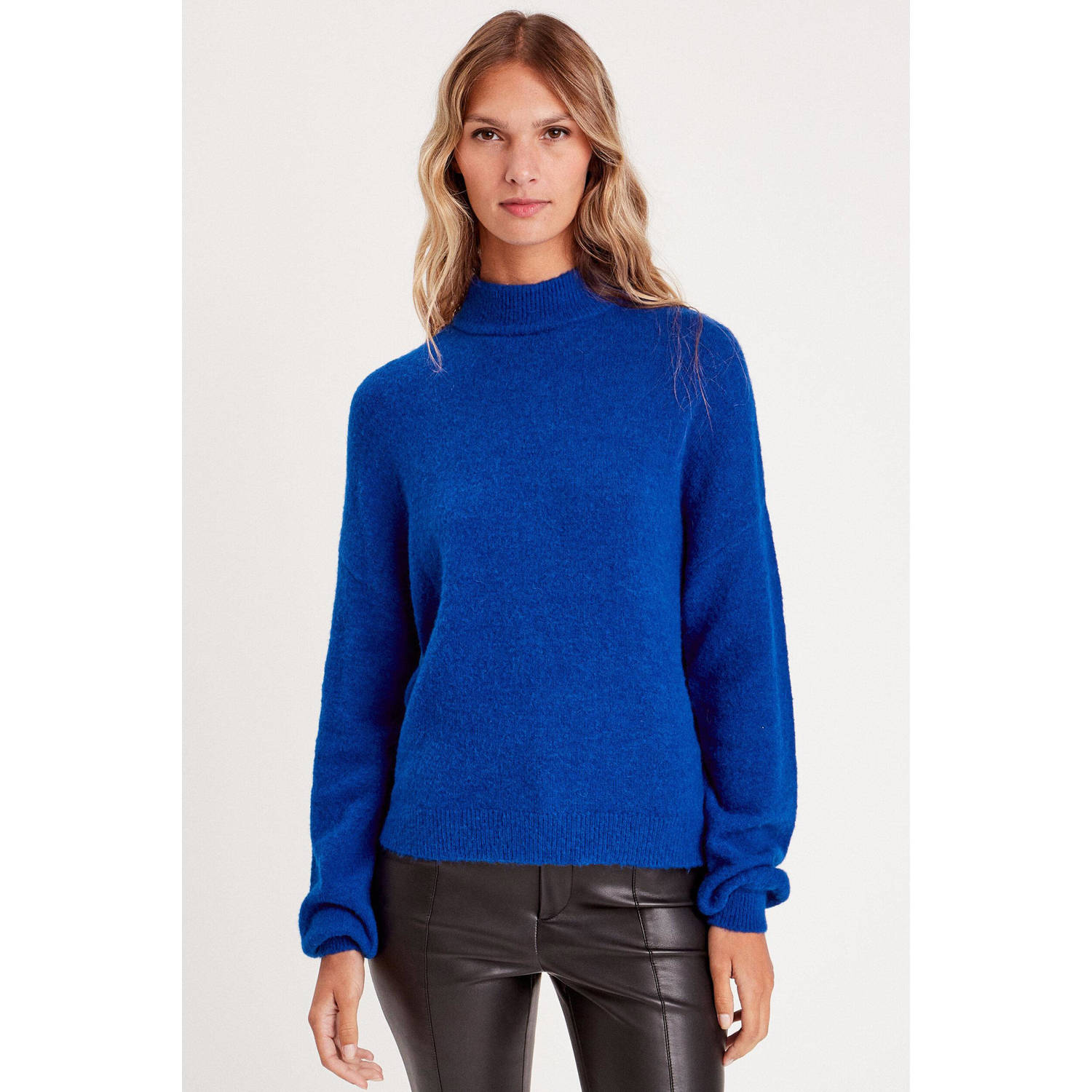 Cache gemêleerde trui met wol blauw