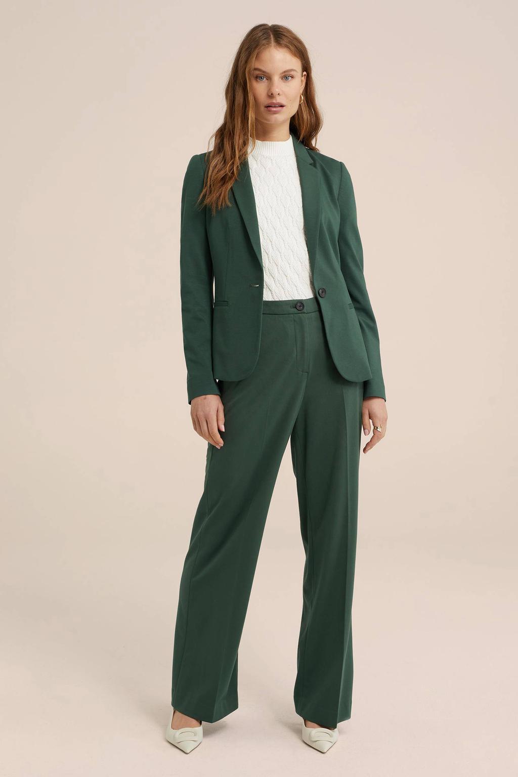 WE Fashion straight fit pantalon groen
