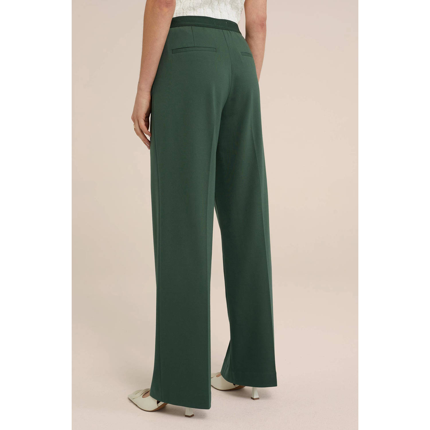 WE Fashion straight fit pantalon groen